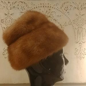 Vintage Lite Brown Beehive Mink Hat